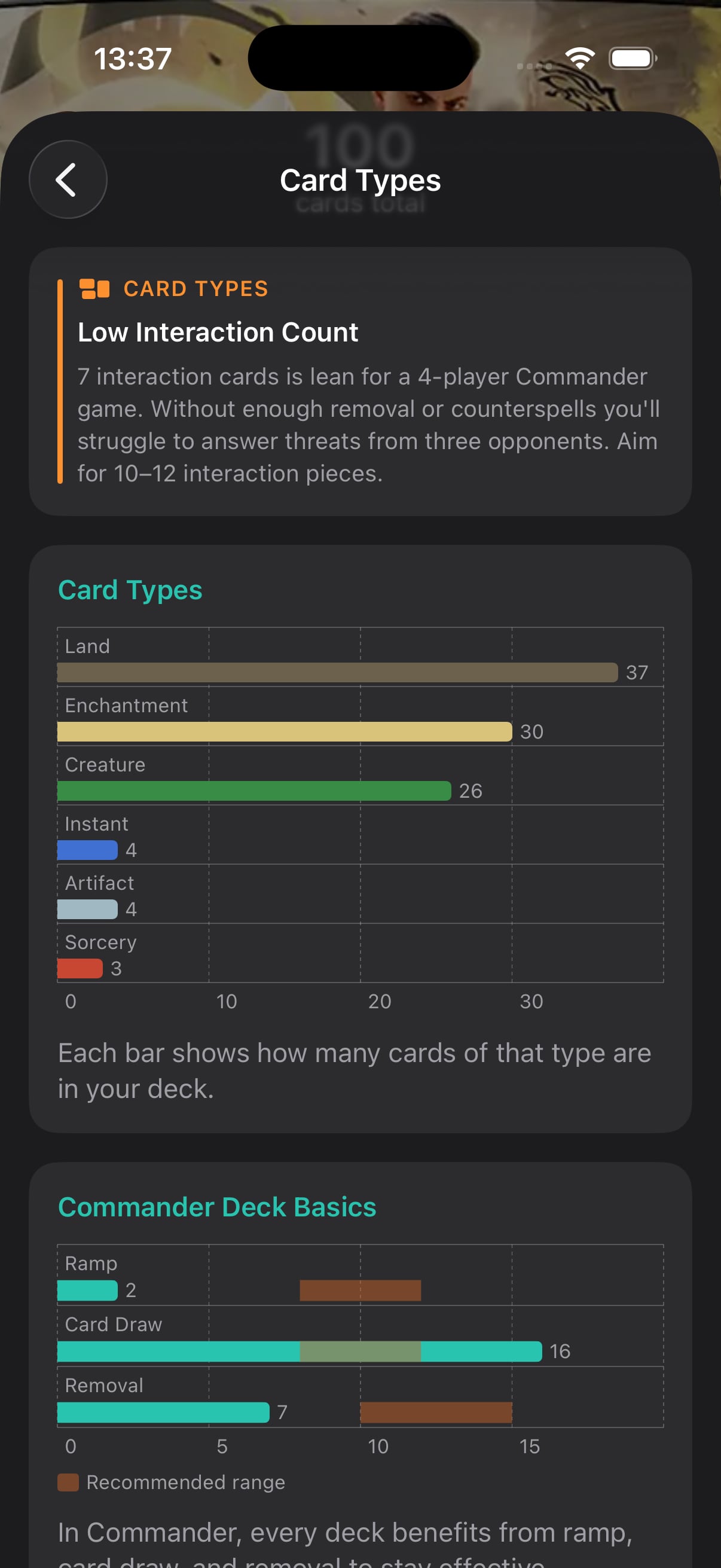 Scrollrack deck editor with card list